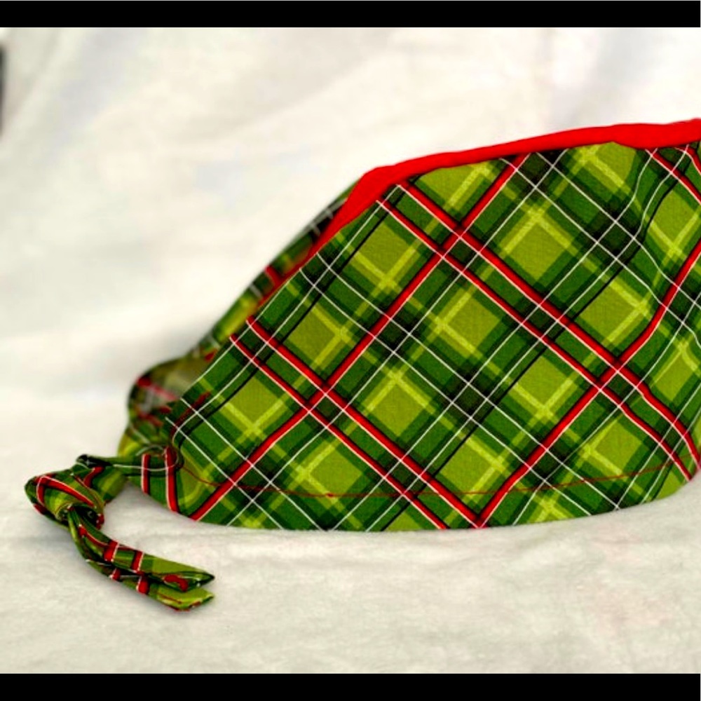 Surgical Scrub Cap Christmas Plaid